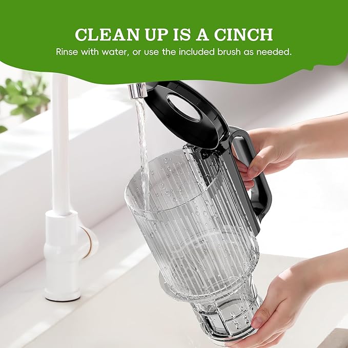 Cold Press Juicer, Juicer Machines with 4.35'' Wide Feed Chute, Stainless Steel Masticating Juicers Easy to Clean, Ergonomic Operational Panel Design, High Juice Yield, Gray Knob