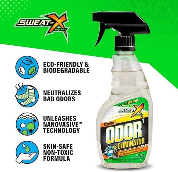 Extreme Odor Spray - Multipurpose No-Wash Deodorizer - Ideal for Shoes and Gym Clothing - Victory Scent (16 fl oz)