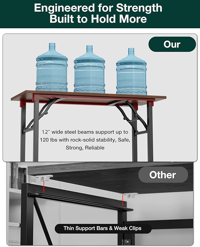 Frylr Small Folding Computer Desk – 35.8 Inch Portable Table for Craft and Study, Lightweight Desk for Small Spaces, Foldable Laptop Table Built-in AC/USB Outlets for Convenience, Dark Walnut