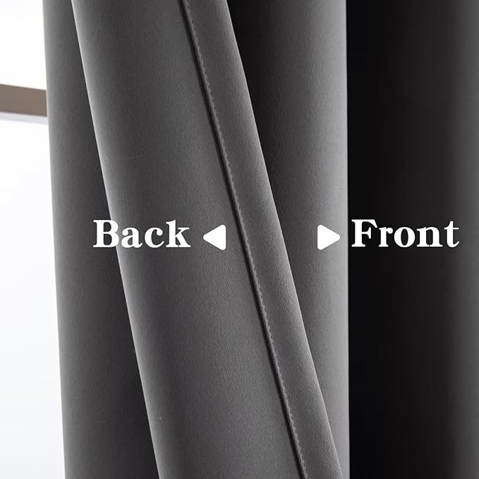 Blackout Curtains 84 Inch Length for Bedroom, Thermal Insulated Blackout Curtains 2 Panels Set, Solid Grommet Privacy Room Darkening Drapes for Living Room Windows(W52 x L84, Light Grey)