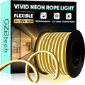 GZBtech Flexible LED Neon Rope Lights 82FT,AC 110-120V Waterproof Strip Light, 120 LEDs/M Cuttable Connectable Neon Lighting for Indoor Outdoor Home Decor/Commercial Building Use-Warm White 25M
