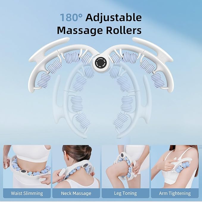 Cellulite Massage Roller for Legs, Anti Cellulite Massage Tool with Detachable, Fats Remover for Legs, Thighs, Butt, Fascia Massage Tool for Lymphatic Drainage & Deep Tissue Pain Relief (Blue)