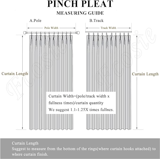 Light Khaki Pinch Pleat 100% Blackout Drapes Linen Blend, Room Divider, Room Darkening, Energy Saving, Furniture Protecting, Light Blocking Extra Wide Privacy Curtains, 240Wx84L, 1 PC