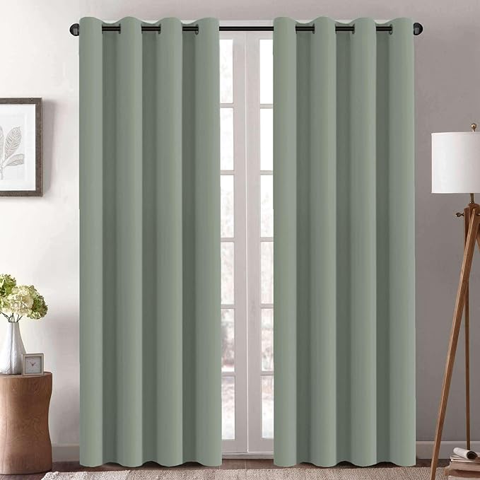 H.VERSAILTEX Thermal Insulated Blackout Window Panels Microfiber Formaldehyde-Free Kids Curtains for Holiday Season Home Decoration,Grommet Top,52 by 96 - Inch - Cyan - Set of 2