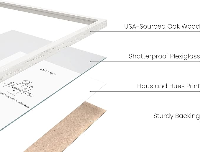 HAUS AND HUES Standalone White Oak Frame Set of 4-11x17
