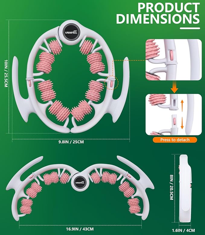 Cellulite massage tool | 360°removable cellulite remover for legs & Lymphatic Drainage Massager | Fascia Blaster for Contoured & Smoother Skin,Tool for Sore Arms, Legs, Stomach & ButtocksGreen