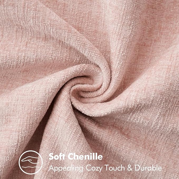 MIULEE Pack of 2 Couch Throw Pillow Covers 16x16 Inch Pink Farmhouse Valentine Decorative Pillow Covers with Stitched Edge Soft Chenille Solid Dyed Spring Pillow Covers for Sofa Bed Living Room