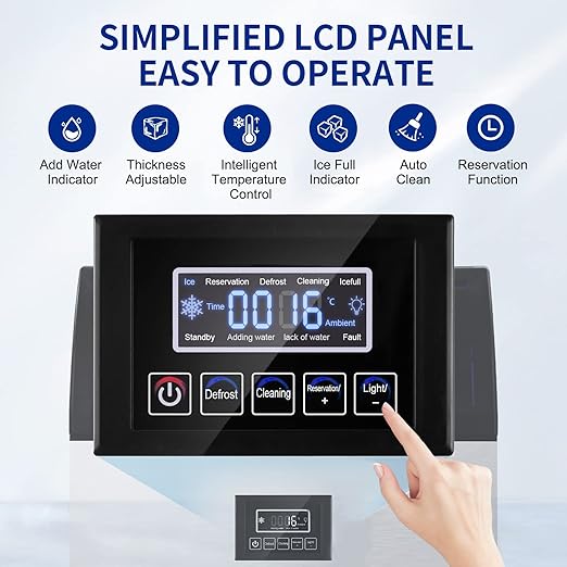 Commercial Ice Maker 250Lbs/24H Under Counter Ice Machine with 77Lbs Storage Bin, 90 Ice Cubes in 11Min, Stainless Steel Freestanding Ice Making Machine for Business, Water Filter and Scoop Included