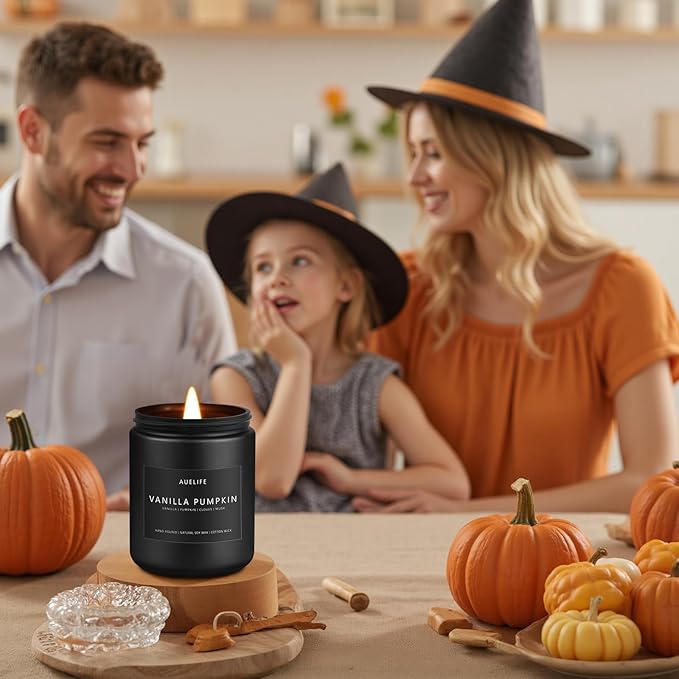Fall Candle Set | 4 Pack Scented Candles - Autumn Soy Candles for Home Scented, Aromatherapy Gifts for Women, Thanksgiving & Fall Decor - Pumpkin, Apple, Latte & Harvest Scents