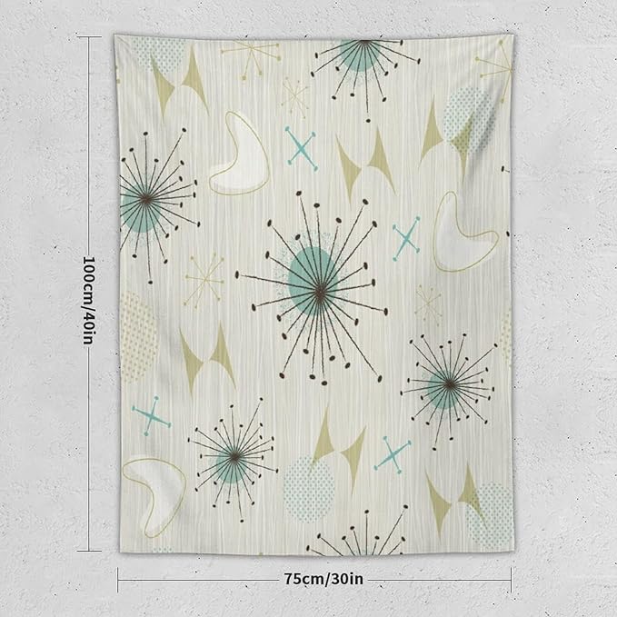 ICMOLYYENLO Boho Medieval Cat Tapestry, Abstract Atomic Starburst Geometric Aesthetic Art Wall Hanging For Bedroom Living Room Dormitory 60x60 Inches