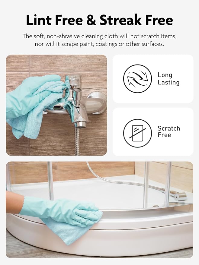 Fantasticlean Microfiber Cleaning Cloth Roll -75 Pack, Tear Away Microfiber Towels, 12" x 12", Reusable, Washable, Scratch Free, Ultra Absorbent Dish Rags for Car, Home, Garage or Shop (Blue)