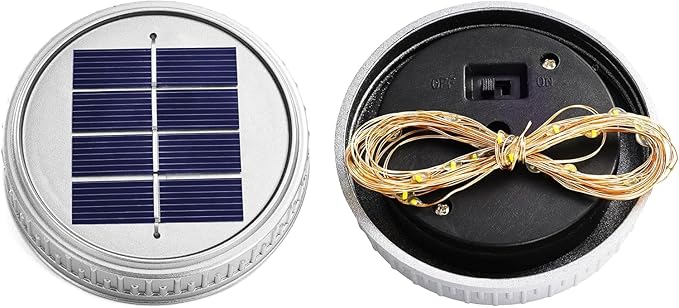 Cooo 6 Pack Solar Lanterns Outdoor Waterproof Upgraded Crystal Glass Solar Mason Jar Lights 30 LED 215% Larger SolarPanel, Anti-Rust Lid Hanging Outdoor Lanterns for Patio Garden Porch