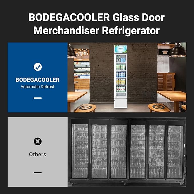 BODEGACOOLER 5.7 Cu.Ft Commercial Beverage Refrigerator,Commercial Cooler Refrigerators Glass Door Display Fridge for Bar,Drink,Tall Drink Cooler for Parties,Slim Single Door Display Fride