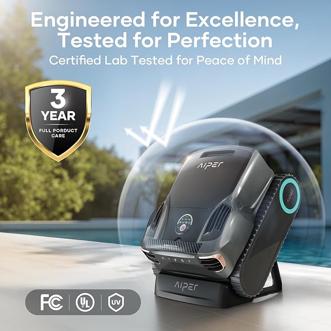 Aiper Scuba X1 Pro Max Pool Cleaning Robot, Pool Mapping, Adaptive Path, 8500 GPH Power, Double Filtration, Smart Surface Parking, Pool Vacuum for All Inground Pools