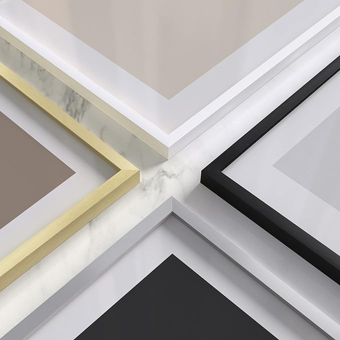 HAUS AND HUES White 12x16 Picture Frame - Modern Aluminum Wall Art Display - Minimalist, Lightweight 12x16 White Frame for Art Prints, Photos, Posters - Ready-to-Hang Vertically & Horizontally