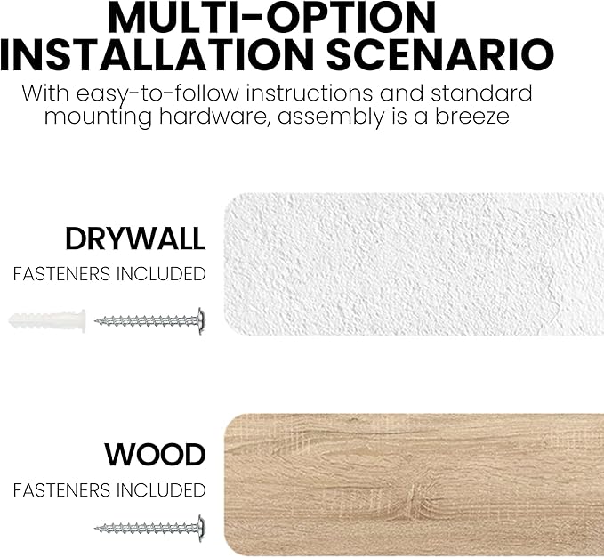 Fun Memories Floating Shelves for Wall Decor, 36"x8" Rustic Reclaimed Wood Shelves, Heavy-Duty Wall Mounted Shelves with Invisible Brackets, Set of 2for Living Room, Bedroom, Kitchen, Natural Finish