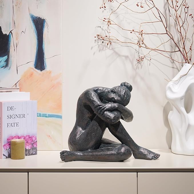 Guichifun Yoga Dancer Statue Home Decoration - Resin Sculpture Modern Creative Home Ballet Thinker Dancers Handicrafts Art Ware Home Décor Office Room Ornament Gifts 13.5 x 9.5 x 11.25 Inch