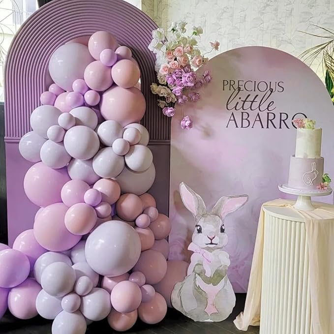130pcs Lilac Purple Balloons Different Sizes 18" 12" 10" 5" Faded Purple Latex Balloon Garland Arch Kit for Birthday Baby Shower Graduation Wedding Gender Reveal Party Decorations