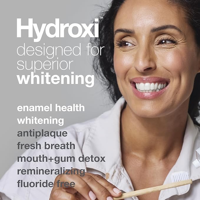 Davids Hydroxi Fluoride Free Nano Hydroxyapatite Whitening + Enamel Health Toothpaste, Antiplaque, Fresh Breath, Remineralizing, SLS Free, Natural Peppermint, 4 oz, Made in USA