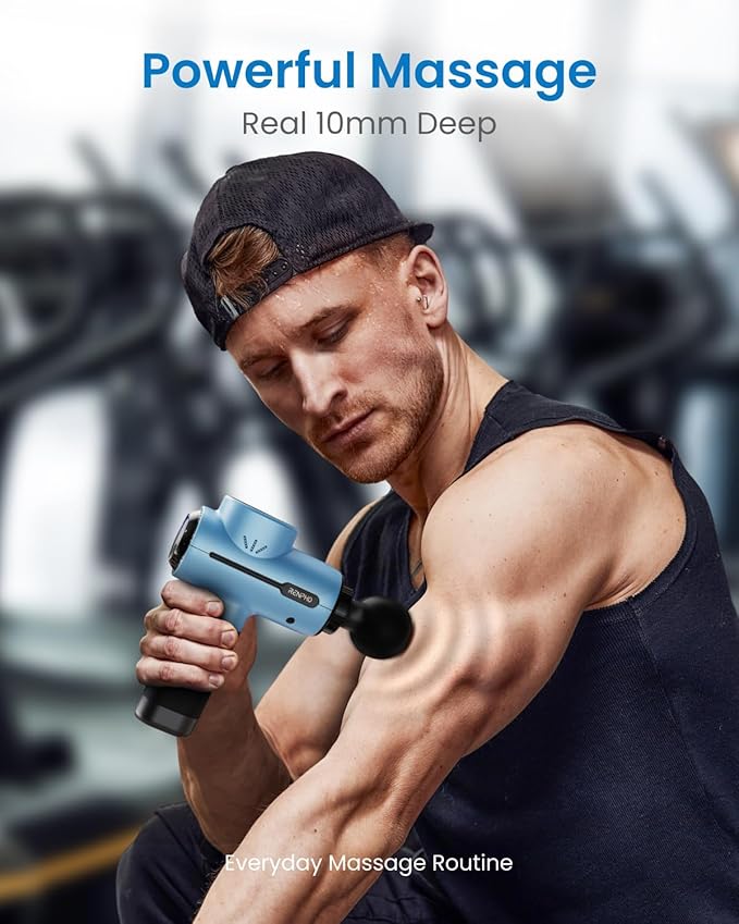 RENPHO Massage Gun Deep Tissue, Portable Percussion Massager for Back and Neck, Gifts for Men and Women, Handheld Device with Carry Case, Active