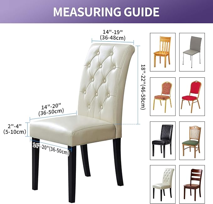 Joccun Chair Covers for Dining Room Set of 6, Dining Chair Slipcovers Stretch Dining Room Chair Covers Seat Protector,Washable Parsons Chair Cover for Home,Banquet(Red Dahlia,6 Pack)