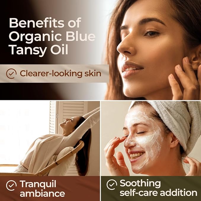 Gya Labs Blue Tansy Essential Oils for Skin - 0.17 Fl Oz - 100% Pure Natural Organic Blue Tansy Oil for Face, Diffuser, Candle Making Scent