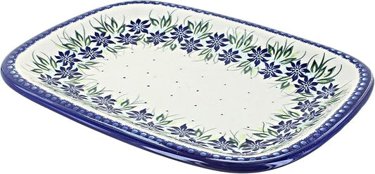 Blue Rose Polish Pottery Sierra Medium Rectangular Serving Platter