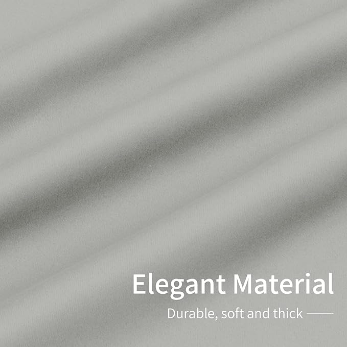 Easy-Going Blackout Door Curtains for Bedroom, Solid Thermal Insulated Grommet and Noise Reduction Window Drapes, Room Darkening Curtains for Living Room, 1 Panel (100x84 in, Greyish White)