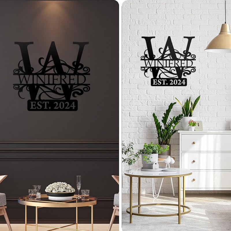 Custom Metal Signs | Last Name Sign | Split Letter Monogram Wall Decor | Custom Outdoor Signs | Personalized Wedding Gift | Housewarming Couples Gift | Outdoor Metal Sign | Metal Art