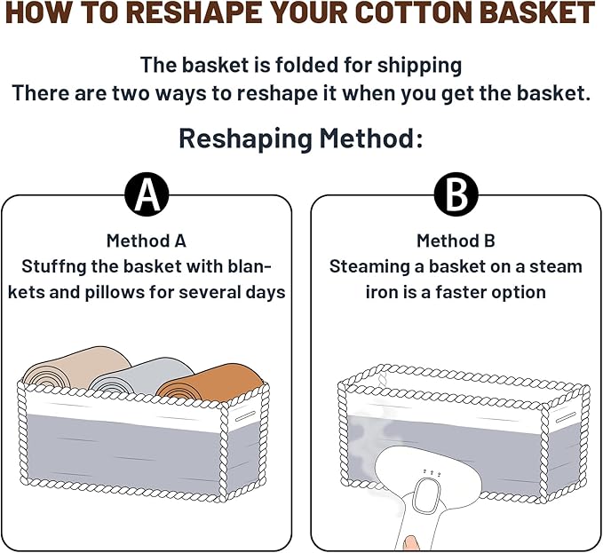 Large Shallow Organizing Baskets 15x11x5.1 Inches - Rope Woven Storage Bins for Bathroom, Shelves, Cube Closet, Mixed Brown 2 Packs