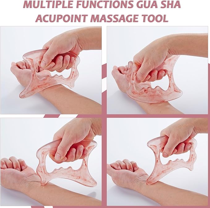 Large Body Gua Sha Tool D-Shape Resin Muscle Scraper Massage Tool for Lymph Drainage Myofascial Release Relieve Muscle Pain Cellulite Removal