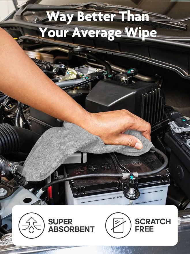 Fantasticlean Microfiber Cleaning Cloth Roll -75 Pack, Tear Away Microfiber Towels, 12" x 12", Reusable, Washable, Scratch Free, Ultra Absorbent Dish Rags for Car, Home, Garage or Shop (Grey)