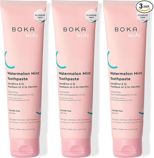 Boka Fluoride Free Toothpaste Nano Hydroxyapatite Toothpaste - Watermelon Mint Flavor, 4 oz 3Pk US Manufactured
