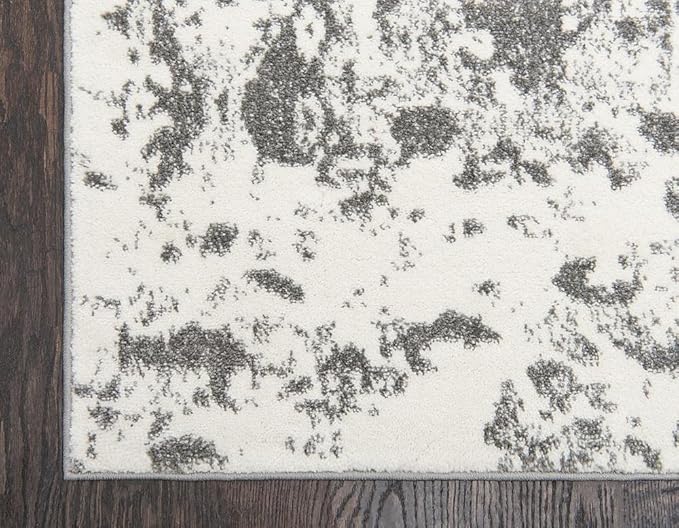 Unique Loom Rosso Collection Vintage, Geometric, Bohemian, Traditional, Distressed, Southwestern Area Rug, Rectangular 5' 0" x 8' 0", Light Gray/Ivory