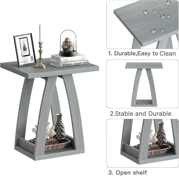 End Table, Side Table, Nightstand, Sofa Side Table with Shelf, Modern End Table for Living Room, Bedroom