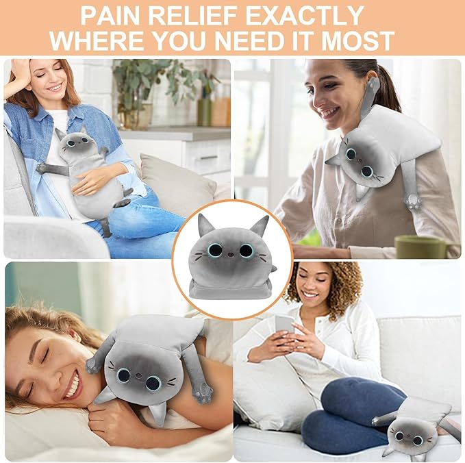 2PCS Large Microwave Heating Pads for Cramps Pain Relief, Moist Microwavable Period Menstrual Heat Packs, Cordless Warm Compress Gift for Mothers Day, Birthday, Thanksgiving, Christmas, 21*12" + 17*9"