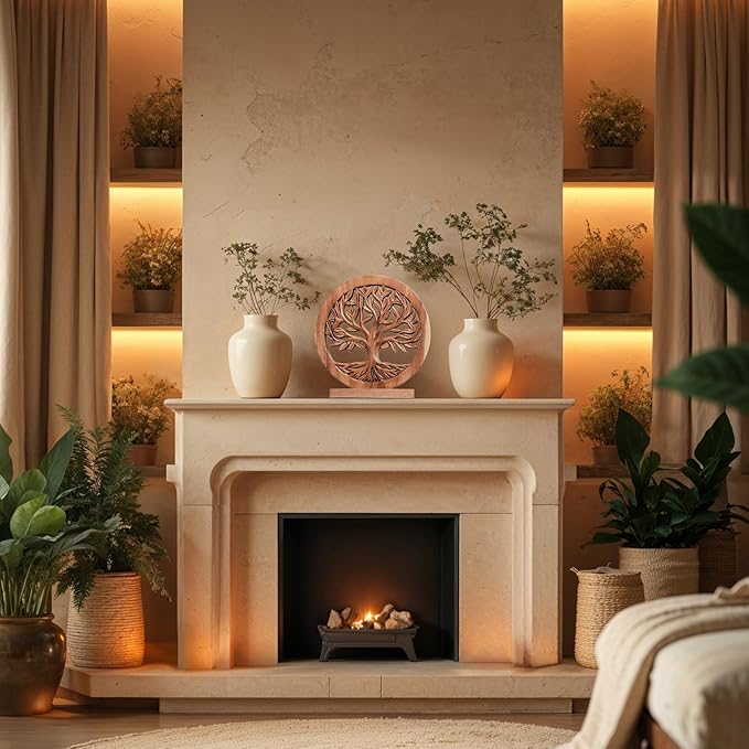 Decozen Solid Wood Tree of Life Sculpture - Home Decor, Living Room, Boho, Shelf, Coffee Table, Centerpiece Table Decorations, Mantle, Dining Table Centerpiece, Bathroom Shelf, Entryway, Farmhouse