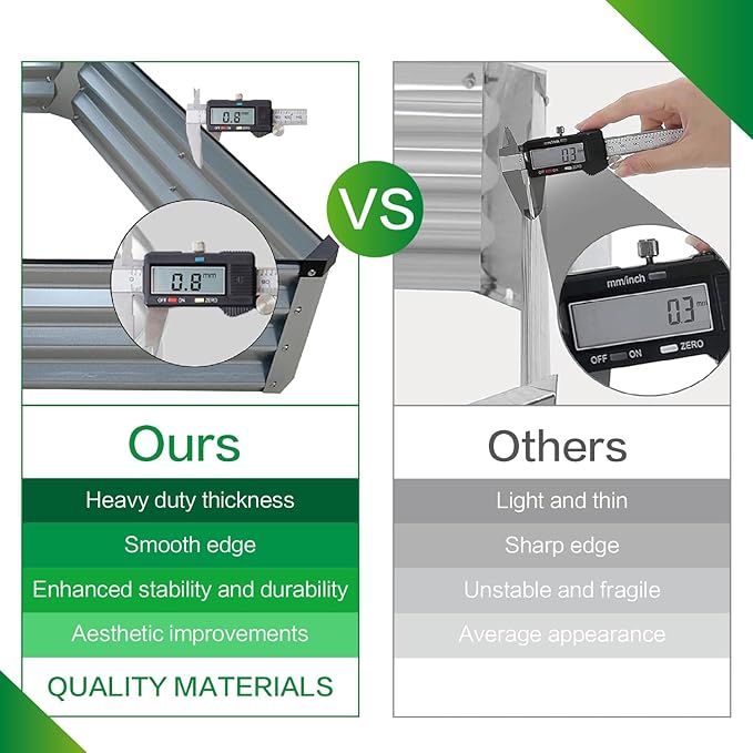 GARDMAX 8x4x1FT Galvanized Raised Garden Bed Kit, Metal Planter Boxes Outdoor with Easy Assembly, Large Garden Bed for Vegetables, Fruits, Flower, Herbs Rectangle Silver