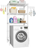 Ulif U8 Laundry Room Storage Organizer, Over The Washer and Dryer Storage Shelves for Laundry Organization, 35”W x 17.3”D x 76.2”H, Suit Washing Machine Width Within 32.6”, Hold 304 lb, White