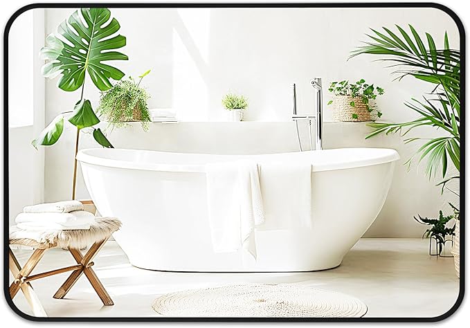 Fabuday Big Black Bathroom Mirror for Over Sink Wall - 26x38 Rounded Rectangle Mirror with Matte Metal Frame, Large Rectangular Vanity Mirrors for Bedroom, Entryway, Horizontally/Vertically