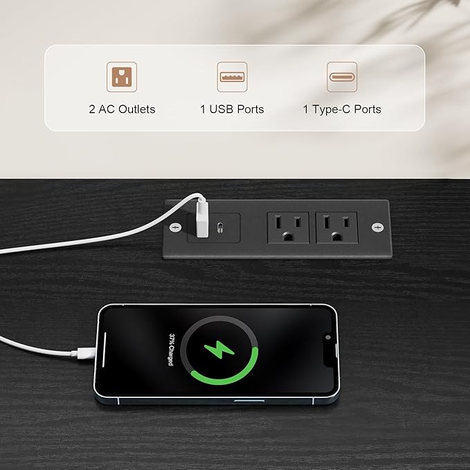 59 Inch TV Stand with Power Outlet for TVs up to 65 Inch, Entertainment Center with Storage, Mid-Century Modern TV Console, Adjustable Shelf & Sliding Doors, TV Stand for Living Room, Bedroom, Black