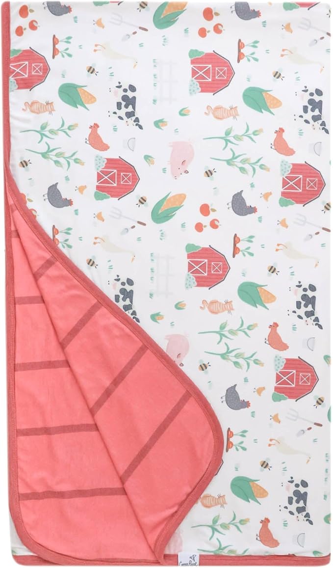 Copper Pearl Jumbo 3-Layer Baby Blanket: Soft Baby Quilts for Boys and Girls | Breathable, Cozy, Toddler Blanket | Baby Quilt for Newborns | 46x46 Premium Polyester/Rayon | Farmstead