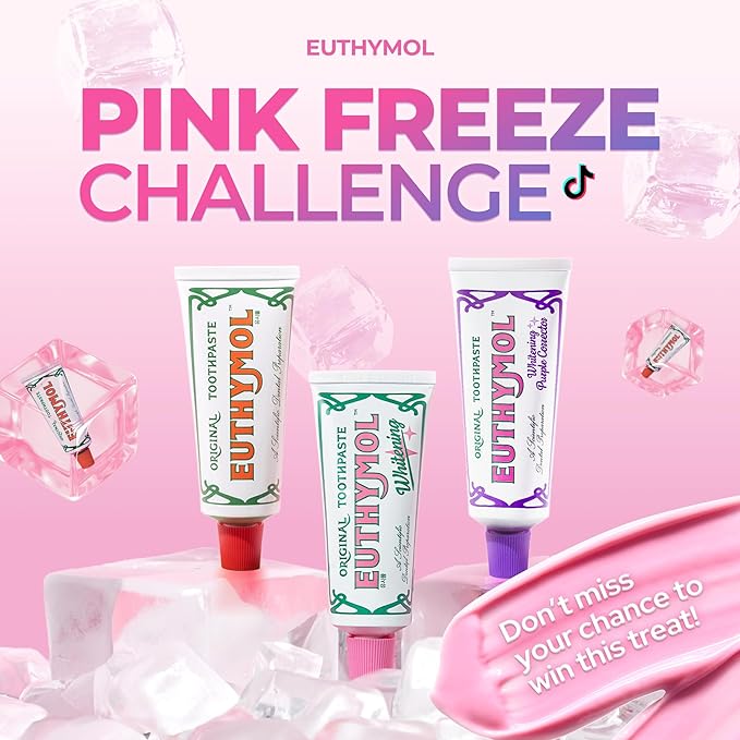 EUTHYMOL Whitening Toothpaste (3.7fl oz*3, Pack of 3) - Stain Removal in 2 Weeks, Long-Lasting Freshness for Sensitive Gum & Teeth. Bad Breath, Cavity Prevention. Recyclable Aluminum Tube