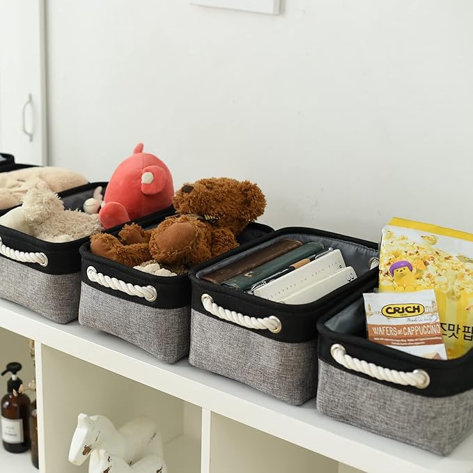 Fabric Storage Cubes - Closet Storage Bins Storage Baskets for Organizing with Handles Organization and Storage 11.8 (L) x 7.8 (W) x 5.2 (H) inches