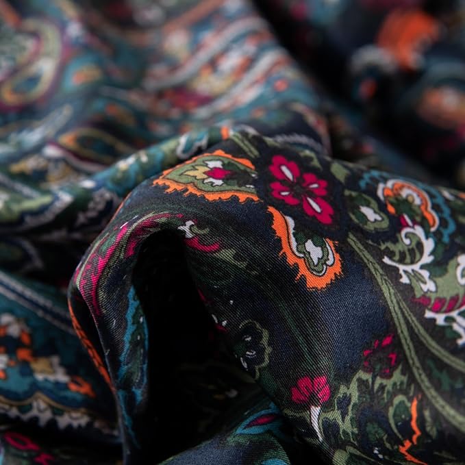 ABREEZE Luxury Vintage Black Duvet Cover Sets Damask Paisley Bedding Set Retro 100% Brushed Cotton Zipper Closure Bedding Collection Twin Size