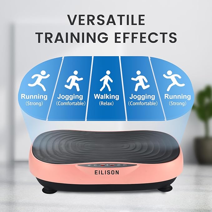 EILISON Glory Vibration Plate Exercise Machine - Whole Body Workout Vibration Fitness Platform Equipment for Home & Travel Workout, Weight Loss, Toning & Wellness
