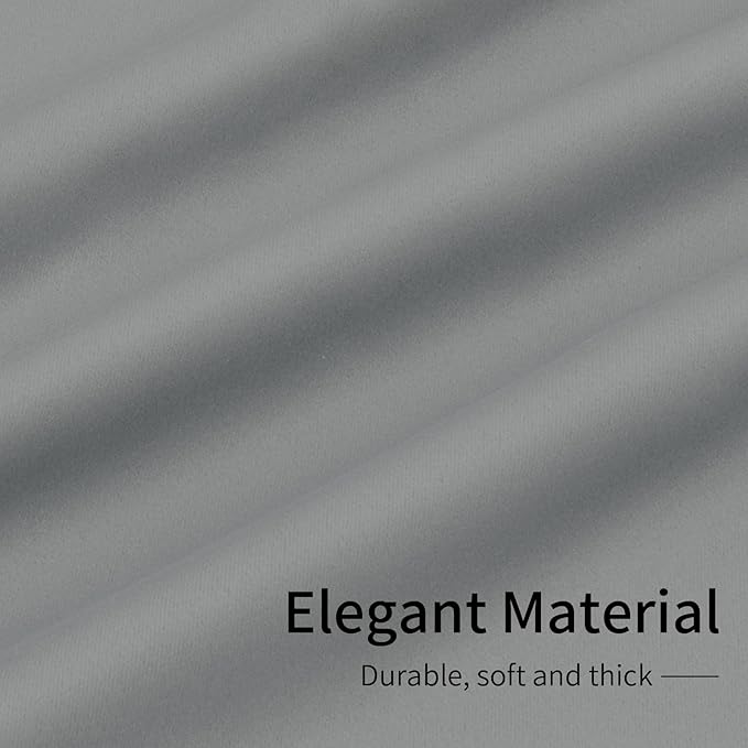 Easy-Going Blackout Curtains for Bedroom, Solid Thermal Insulated Grommet and Noise Reduction Window Drapes, Room Darkening Curtains for Living Room, 2 Panels (42x36 in, Light Gray)