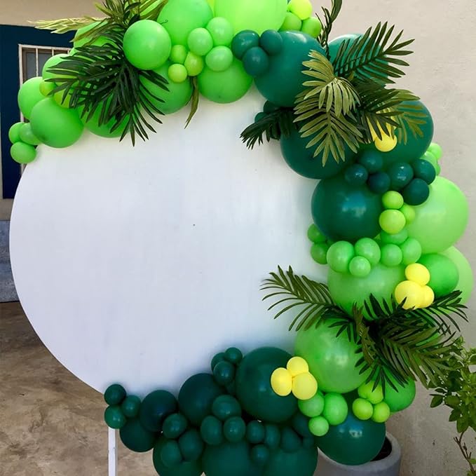 130pcs Dark Green Balloons Different Sizes 18" 12" 10" 5" Hunter Green Balloons for Birthday Dinosaur Baby Shower St. Patrick's Day Summer Jungle Forest Safari Party Decorations