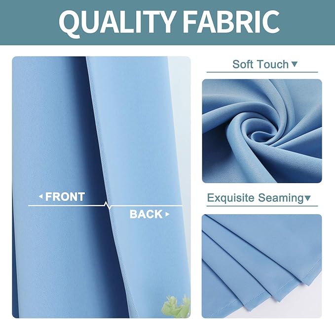 ChrisDowa Grommet Room Darkening Curtains for Bedroom and Living Room - 2 Panels Set Thermal Insulated Blackout Curtains (Sky Blue, 42W x 84L)