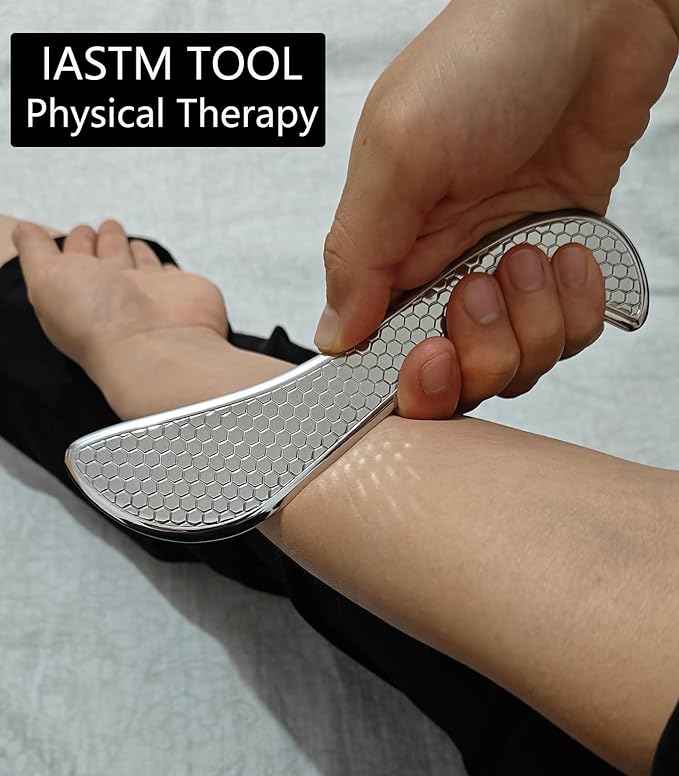 4 in 1 Stainless Steel Muscle Scraper Tool Set, IASTM Physical Therapy Massage Tools, Gua Sha Massage Scraping Tool with Storage Case